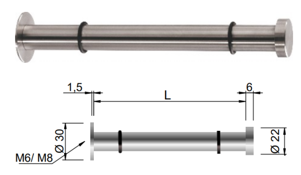 Edelstahl Tablarträger mit Kappe